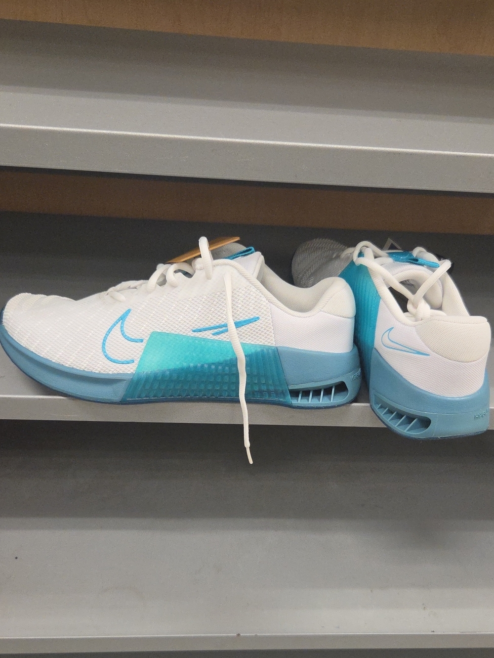 Nike Women's White and Aqua Training Sneakers
